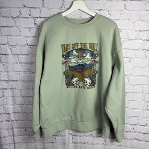 Vans Off the Wall Better Days Ahead Light Green Crew Sweatshirt Pullover size L